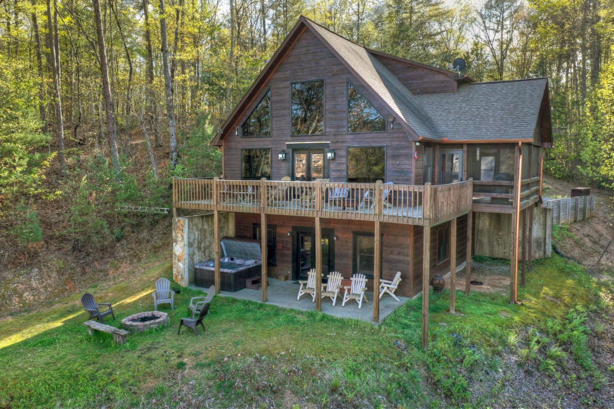 The View Sweeping Mountain Views Gas Fireplace Game Room Hot Tub Blue Ridge Exterior foto